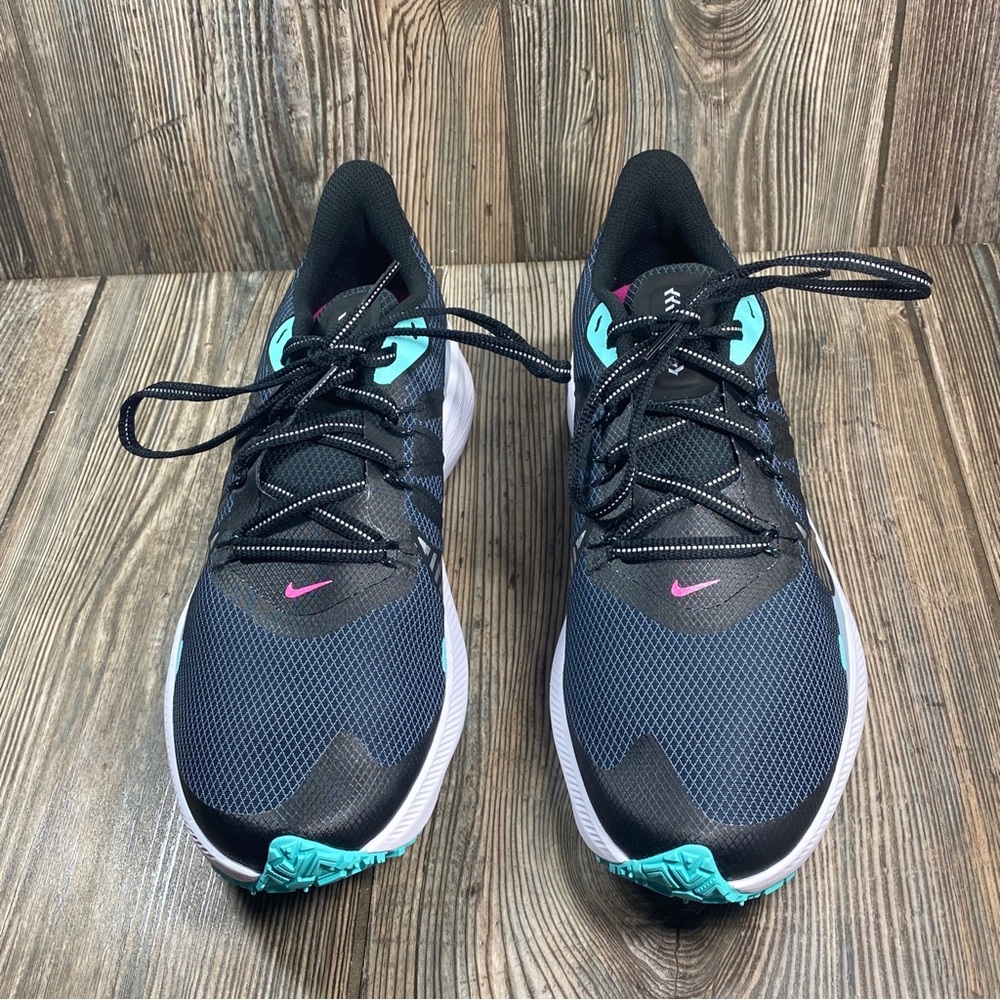 Nike Winflo 7 Run Shield Women's Size 9.5 Black, Gray, Green Running Shoes - Picture 5 of 16